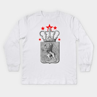 Lion crowned medieval emblem Kids Long Sleeve T-Shirt